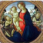 Angel Canvas Paintings - Madonna and Child with Infant, St. John the Baptist and Attending Angel